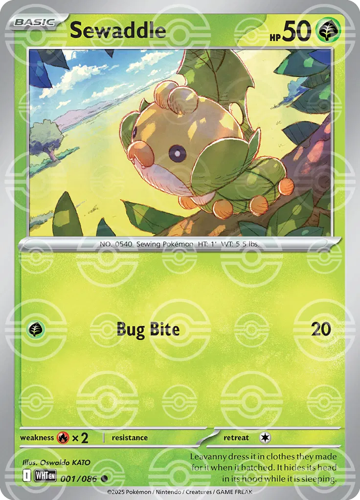 Sewaddle (Poke Ball Pattern) 001/086