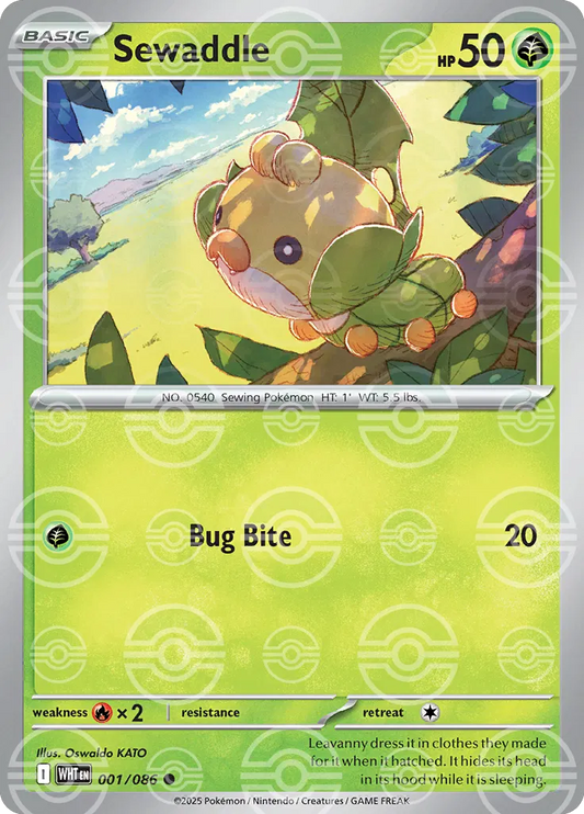 Sewaddle (Poke Ball Pattern) 001/086